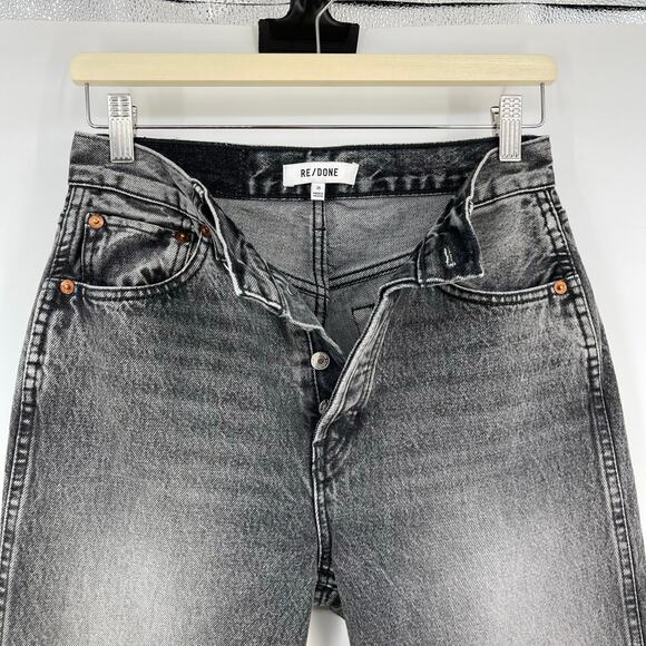 RE/DONE | NWT 90s High Rise Loose Jeans Smoke Black Wash Straight Leg 25 - Picture 8 of 16